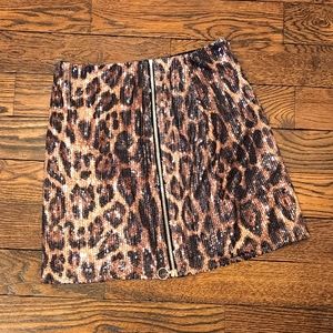 Lola May Sequin Leopard Skirt